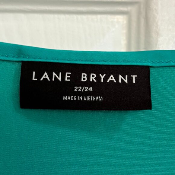 Lane Bryant Satin Smocked Shoulder Blouse - Picture 5 of 6